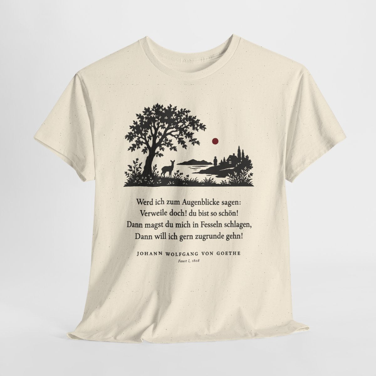 Unisex T-Shirt mit Zitat - Goethe - Werd ich zum Augenblicke sagen Scherenschnitt – hanging-1