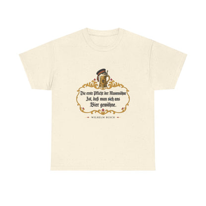 Unisex T-Shirt mit Zitat - Busch - Pflicht der Musensöhne – front