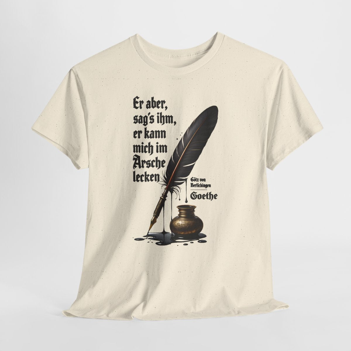 Unisex T-Shirt mit Zitat - Goethe - Er kann mich im Arsche lecken – hanging-1