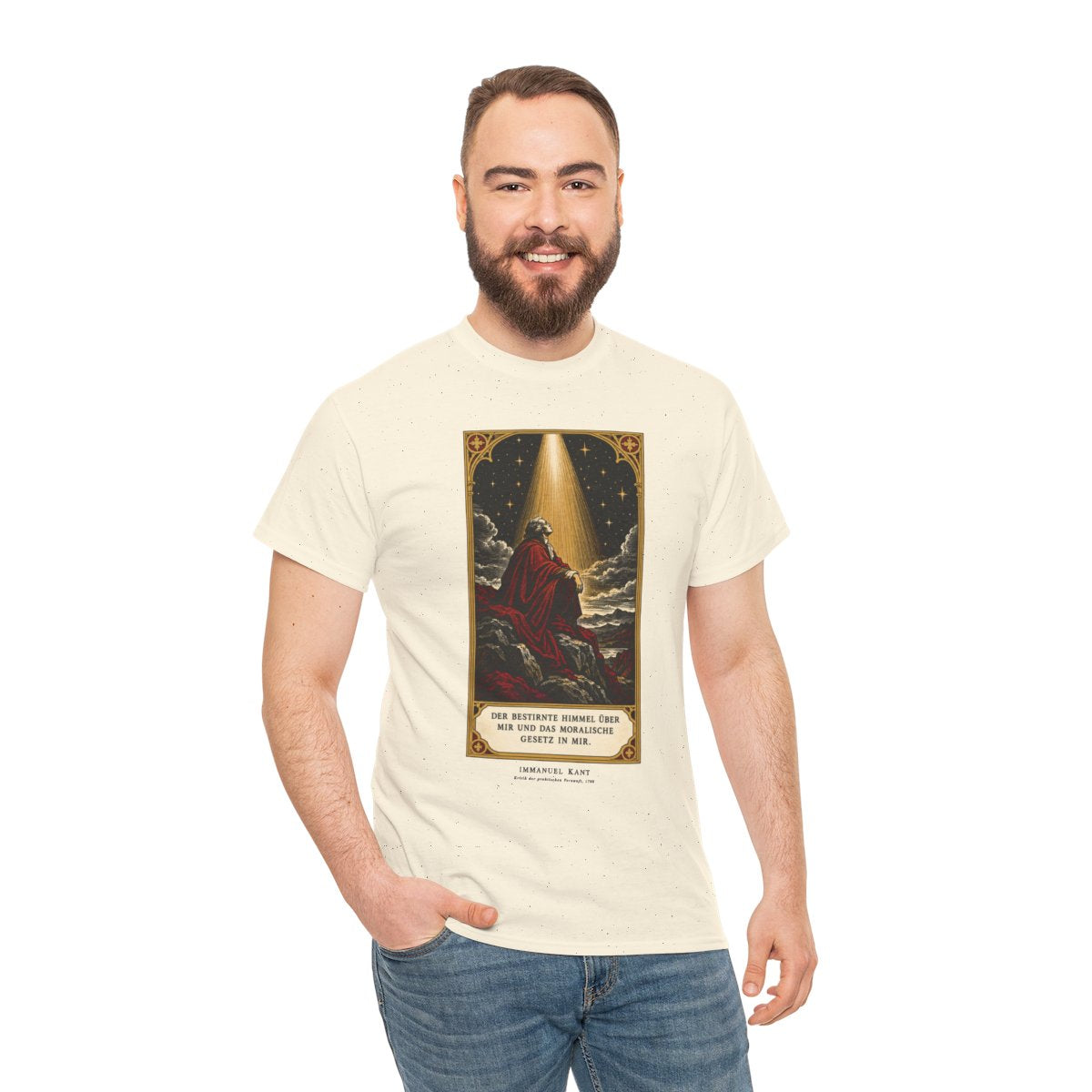 Unisex T-Shirt mit Zitat - Kant - Der bestirnte Himmel über mir – person-3