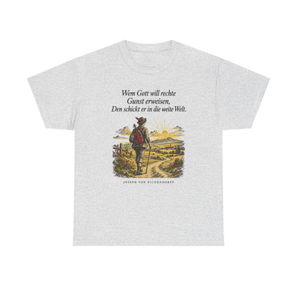 Unisex T-Shirt mit Zitat - Eichendorff - In die weite Welt – front