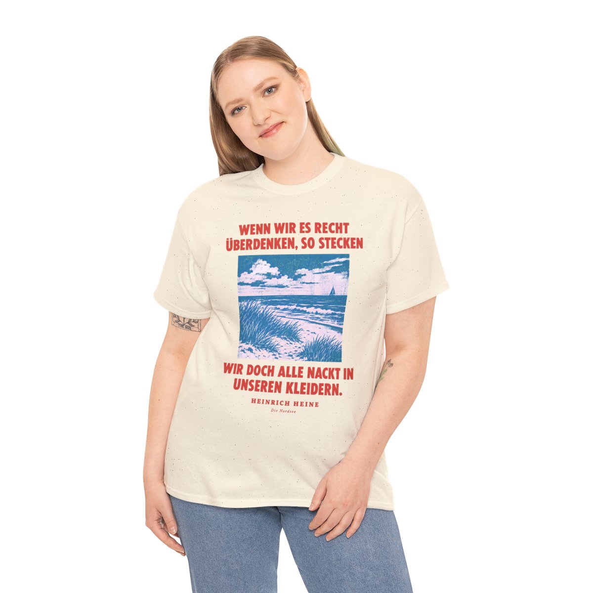 Unisex T-Shirt mit Zitat - Heine - Wenn wir es recht überdenken – person-2