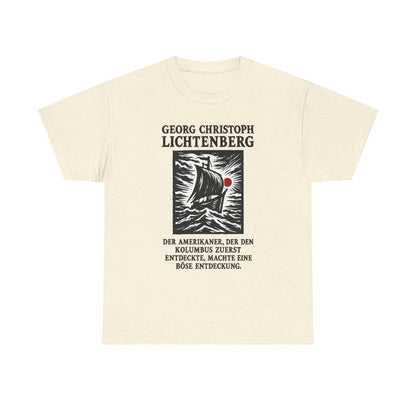 Unisex T-Shirt mit Zitat - Lichtenberg - Der Amerikaner – front