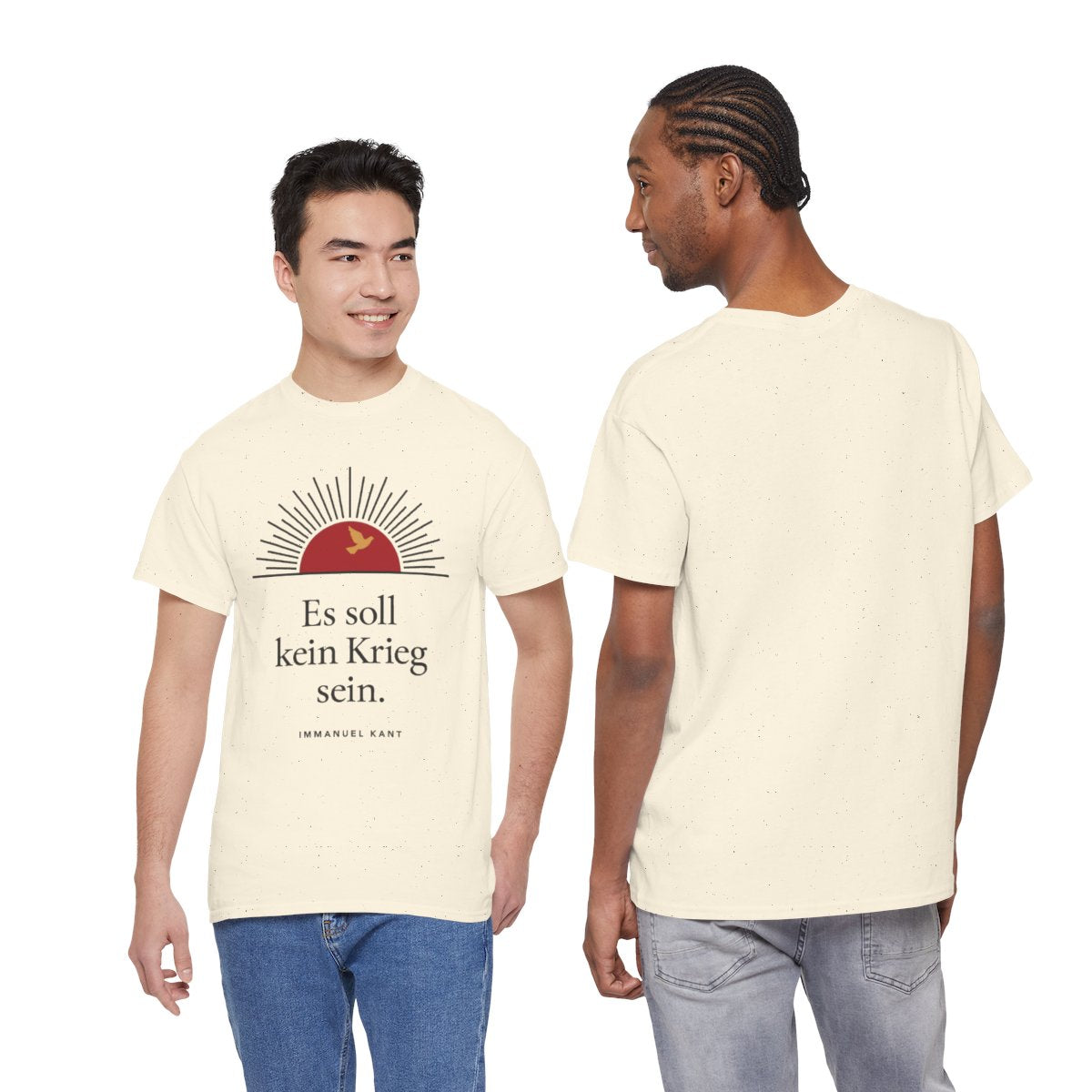 Unisex T-Shirt mit Zitat - Kant - Es soll kein Krieg sein Sonne – duo
