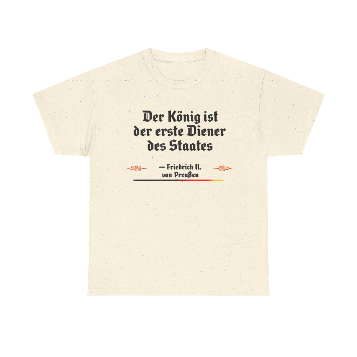 Unisex T-Shirt mit Zitat - Friedrich II. - Erster Diener des Staates – front