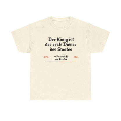 Unisex T-Shirt mit Zitat - Friedrich II. - Erster Diener des Staates – front