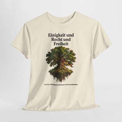 Unisex T-Shirt mit Zitat - Fallersleben - Einigkeit und Recht und Freiheit – hanging-1