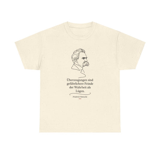 Unisex T-Shirt mit Zitat - Nietzsche - Überzeugungen – front