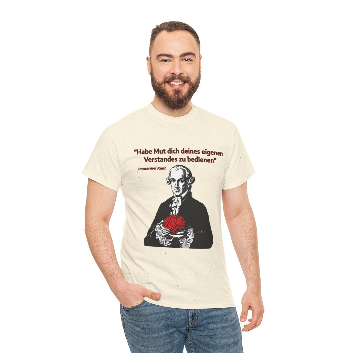 Unisex T-Shirt mit Zitat - Kant - Habe Mut Gehirn – person-3
