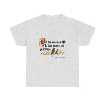 Unisex T-Shirt mit Zitat - Reuter - Uhl und Nachtigal – front